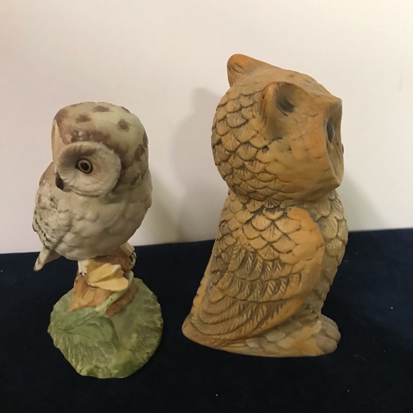 Brown and Cream Owl Sculpture Set - Picture 4 of 7